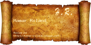 Hamar Roland névjegykártya